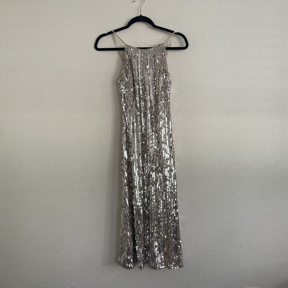 Elegant Silver Sequin Dress